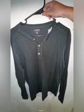 J. Crew Black Long-Sleeve Henley